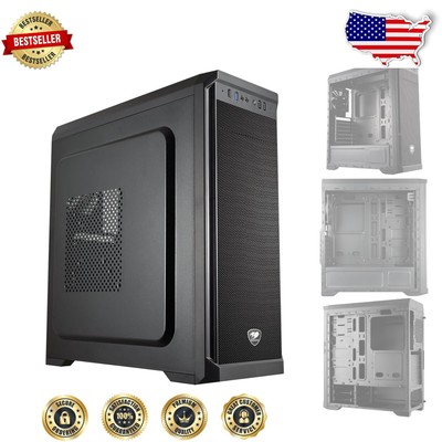 Compact Black Mid Tower Case for Mini ITX/ATX with Quick Charge Functionality