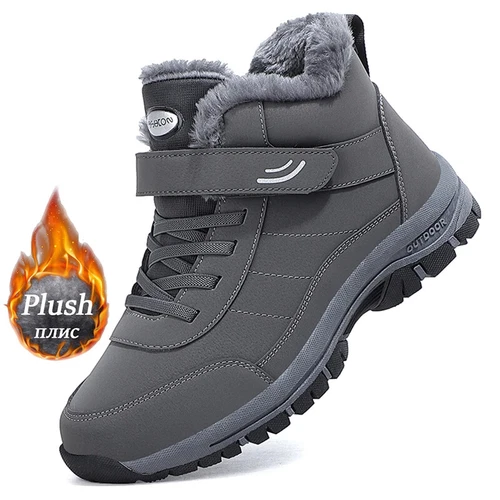 Men Snow Boots Winter Thick Insulation Non-slip Lightweight Cotton Shoes Black - Bild 26 von 27