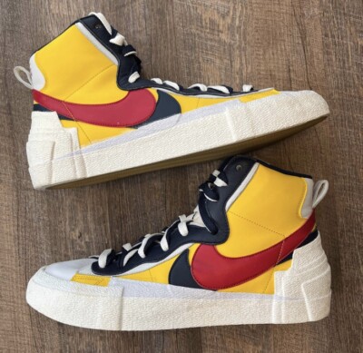 Nike x Sacai Blazer Mid Snow Beach Maize Navy Size 14 Sneakers BV0072-700 