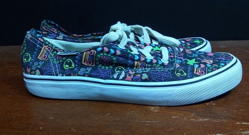 Womens 9 1980/90's Style Airwalk Graffiti Rock & Roll Skateboard Shoes Black - Picture 5 of 10