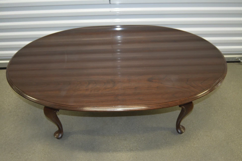 Ethan Allen Georgian Court Coffee Table Oval Cherry #11-8330 #225 circa 1987 - Image 4 of 4
