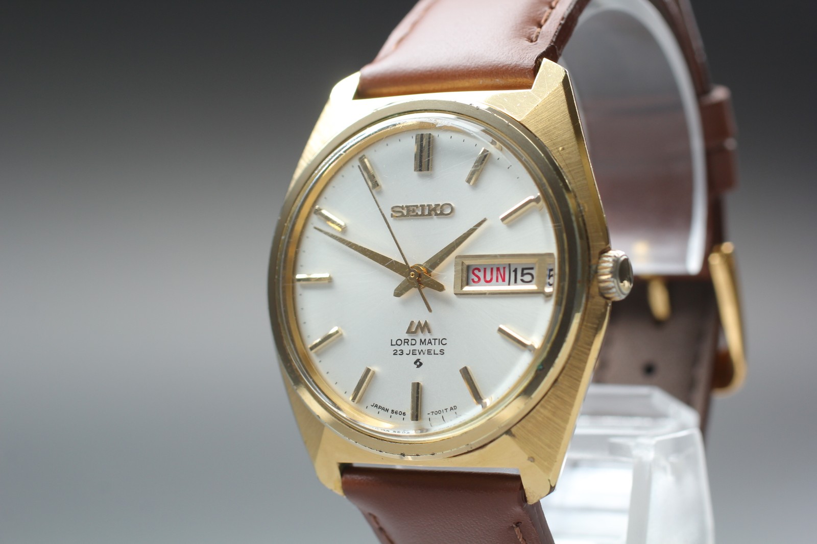 Vintage 1970s  [Exc+5] SEIKO 5606-7000 Lord Matic Gold Automatic Men's Watch