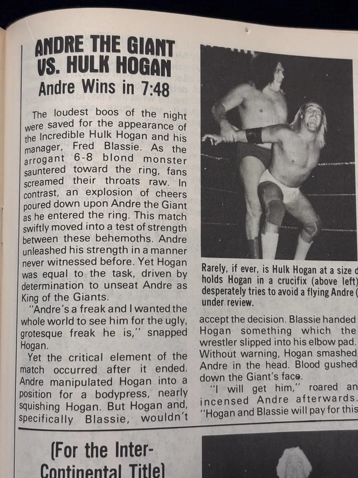 Hulk Hogan Q&A & Pictures Vintage Wrestling Magazine 1980 Dusty Rhodes - Image 2 of 3