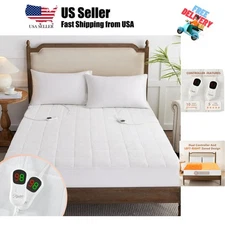 King Size Heated Mattress Pad, Coral Fleece, 5 Heated Settings, Dual Controll...