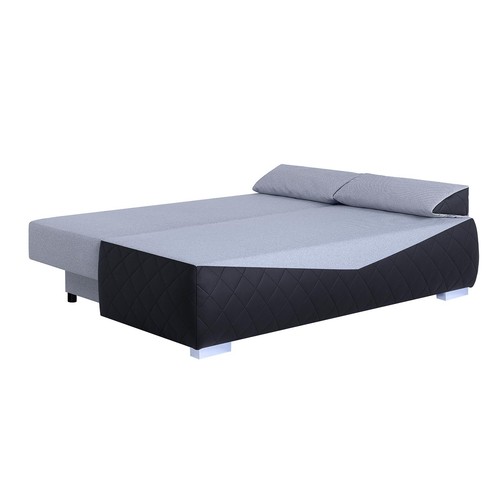 Boxspringsofa - schwarz-silber - Karosteppung - Dauerschläfer Sofa Couch - Bild 5 von 10