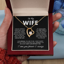 To My Wife Love Heart Necklace birthday anniversary Valentine’s Day Gift