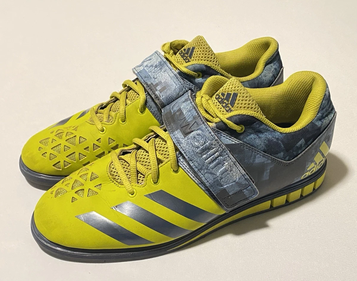 Adidas Mens US 10.5 UK10 Powrlift 3 Gray Lemon Peel Sneakers Gym Shoes Kicks adidas Powerlift 3 Sneakers for Men for Sale | Authenticity  main image 2