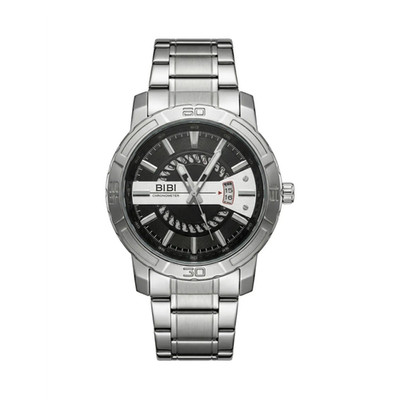BIBI B0207 Black Dial, Silver Case, With Silver Band