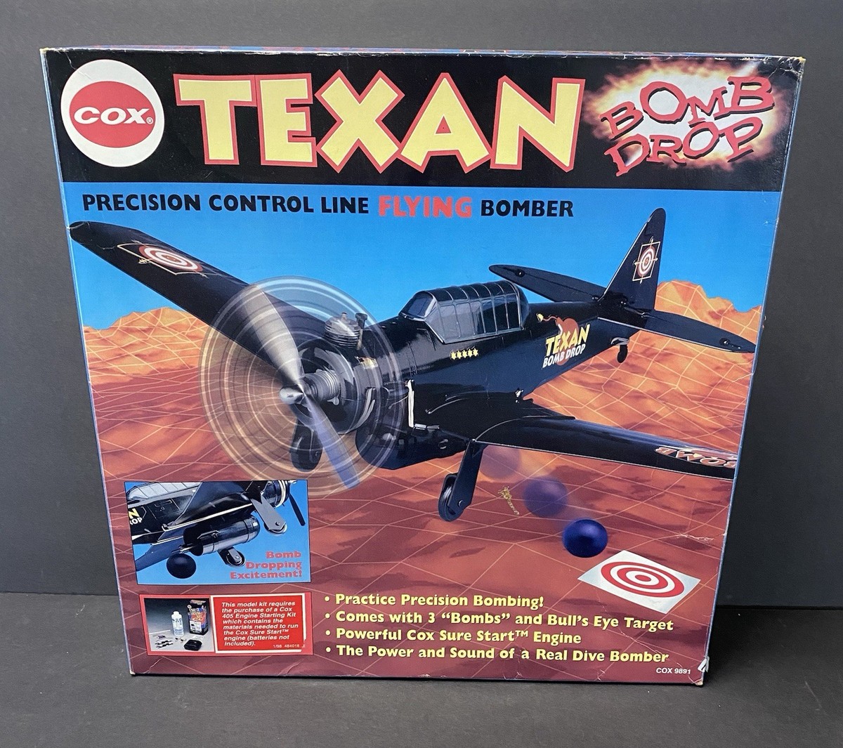 Cox 049 Texan Bomb Drop Control Line Model Airplane - Unused