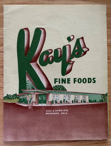 Hard To Find Mid Century Mini Menu Mailer From KAY’S FINE FOODS Muskogee OK