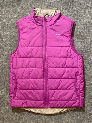 Nike Vest Womens M Purple Reversible Insulated Puffer Quilted Lightweight Warm