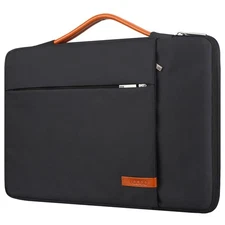 Lacdo 14 Inch Laptop Sleeve Case for Various Brands, Water-Resistant, Black