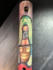 Wooden Handmade Guatemalan 16  Long Hand Carved Flute Musical Instrument