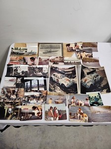 Racing Boat and Cars/Motors Photos Lot Of 28 - Vintage 80's