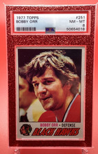 1977 Topps Bobby Orr Chicago Black Hawks #251 Hockey Card PSA 8 ~ Boston Bruins
