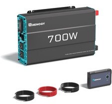 Renogy 700W Pure Sine Wave Inverter 12V DC to 120V AC Converter Remote Control