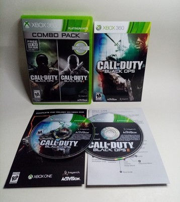 Call of Duty:Black Ops 1 &2 Combo Pack (Microsoft Xbox 360, 2015) Tested & Works
