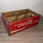 Vintage Coca Cola 9/1966 Yellow Wood Crate 6-Pack Divided Coke Denver Colorado