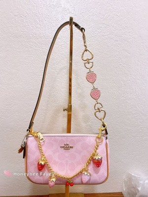 NWT Coach CDW31 Nolita 19 In Signature Canvas With Charms Gold