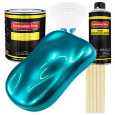 Restoration Shop Teal Green Metallic Acrylic Enamel Gallon Kit, Auto Paint