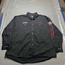 Wrangler PBR Men  s Button Down Shirt Western Bull Riders Black Size 2XL