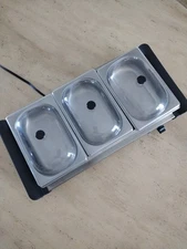 BELLA Large Triple Buffet Server & Warming Tray Entertaining Perfect For Party