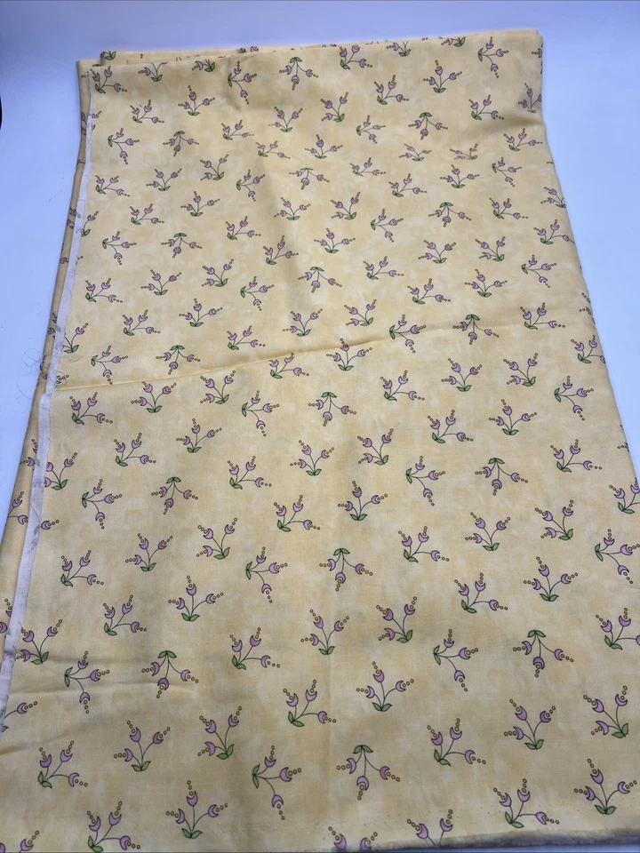 Хлопок Laura Heine «Платье» цветок желтый розовый PWL006 бесплатный дух 4 ярда - Изображение 2 из 3