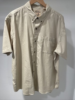 Red Head (Bass Pro) Tan Khaki Button Up Short Sleeve Men s Shirt 2XL Cotton