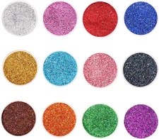Holographic Glitter for Craft,Set of 12 Colors Fine Glitter,Laser Extra Fine for