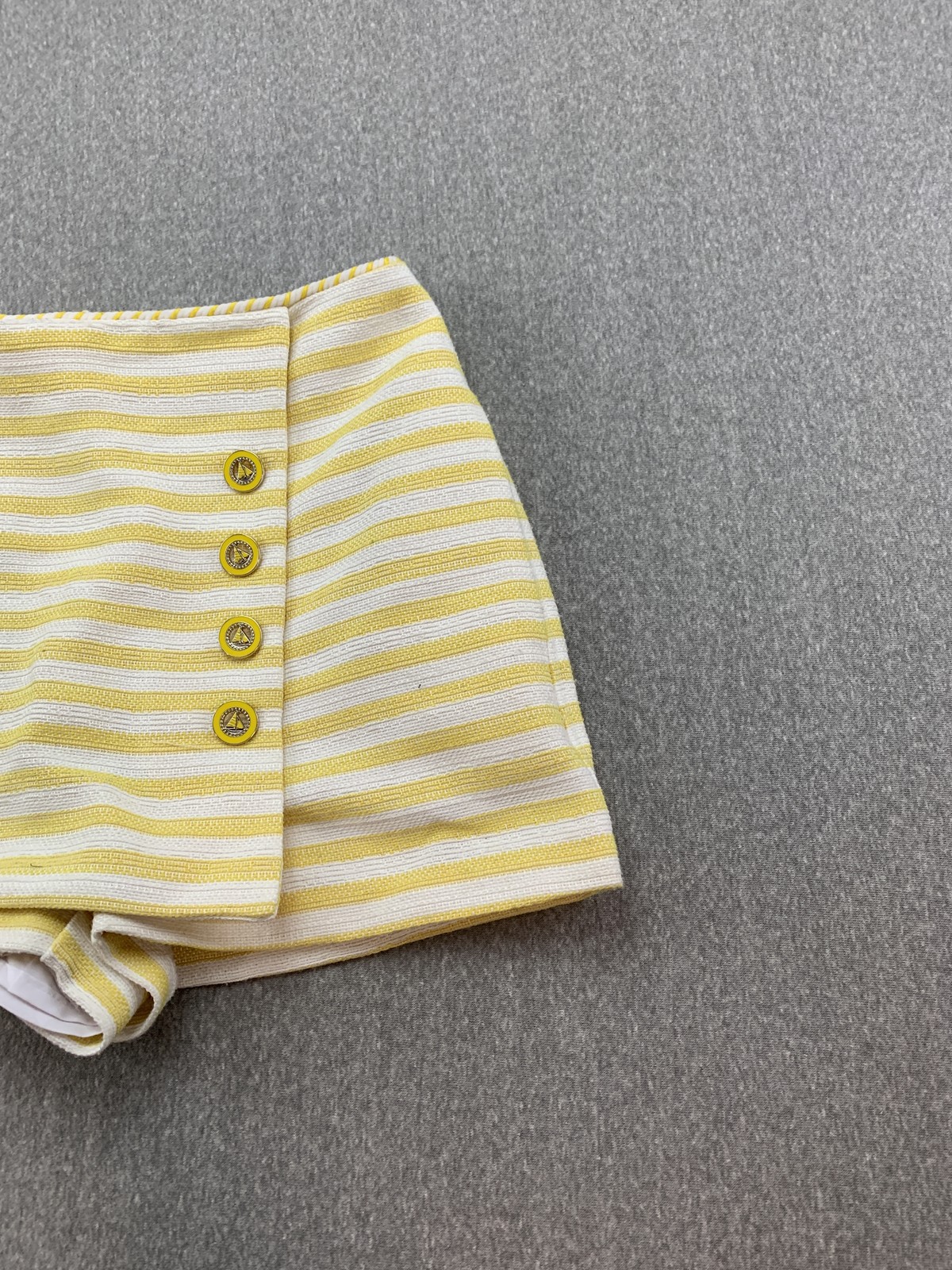 Christian Lacroix Shorts Womens 2 Striped Nautical Sailor Button Detail Summer