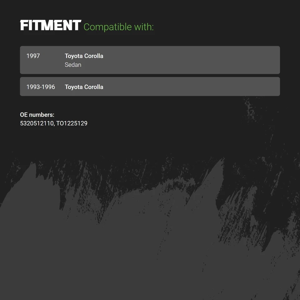 For Toyota Corolla 93-97 Upper Radiator Support Tie Bar Standard Line Foto 2 de 2