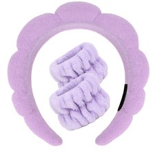 CAVETEE Skincare Headband for Washing Face, Spa and one size, Purple