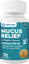 Guaifenesin 600mg Extended-Release Mucus Relief Tablets, 70 Count