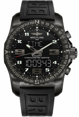 Breitling Professional Cockpit B50 VB5010 Black Dial Rubber Strap Men's Watch