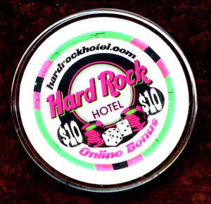 1, $10.00 Chip. Hard Rock Hotel. Online Bonus Chip.