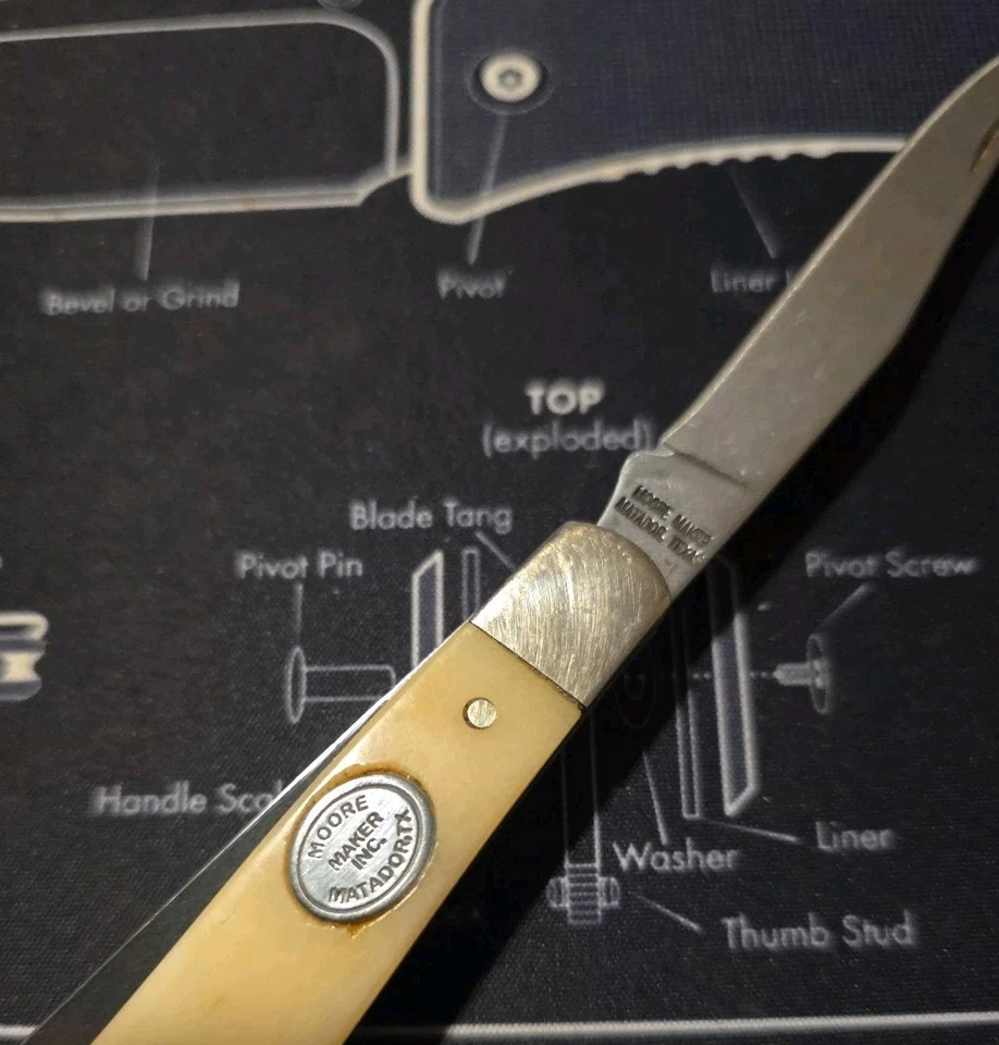 Funda de cuero MOORE MAKER 5201B Matador Texas EE. UU. White Bone Trapper CS Foto 3 de 3