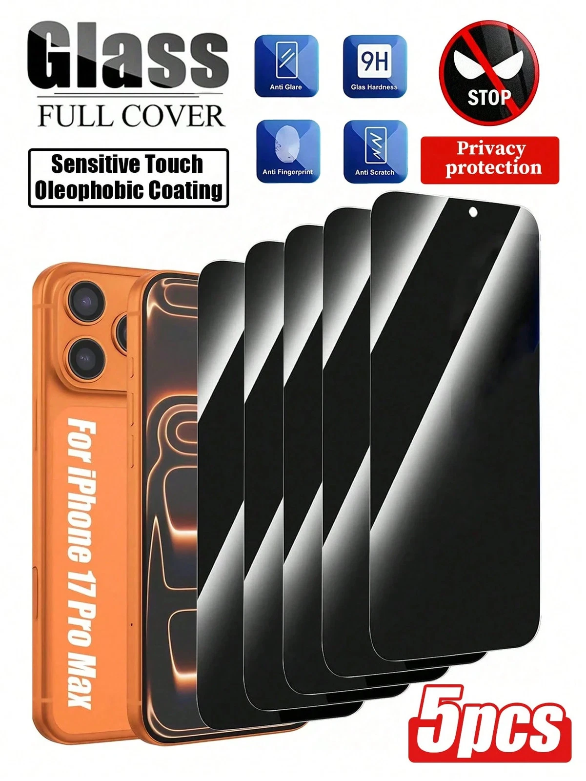 5 Pack Privacy Film for iPhone Models Scratch and Shatterproof Cheap24