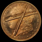 1884 Morgan Dollar Cancelled / Defaced Die Obverse Uniface Strike Coin Copper