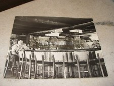 1940s Bar Lounge Interior Photo w Advertising, Mid-Century Stools Northern MN