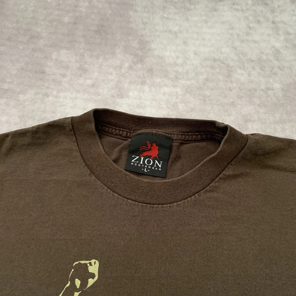 Винтажная музыкальная рубашка Bob Marley Rebel размер L футболка регги музыка коричневый Zion - Изображение 4 из 4