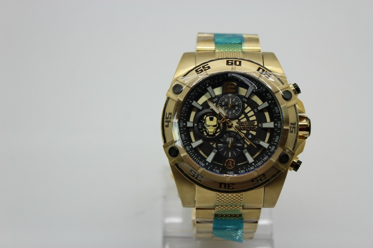 NEW Marvel Men's Invicta Watch 26800 Ironman Tony Stark Goldtone