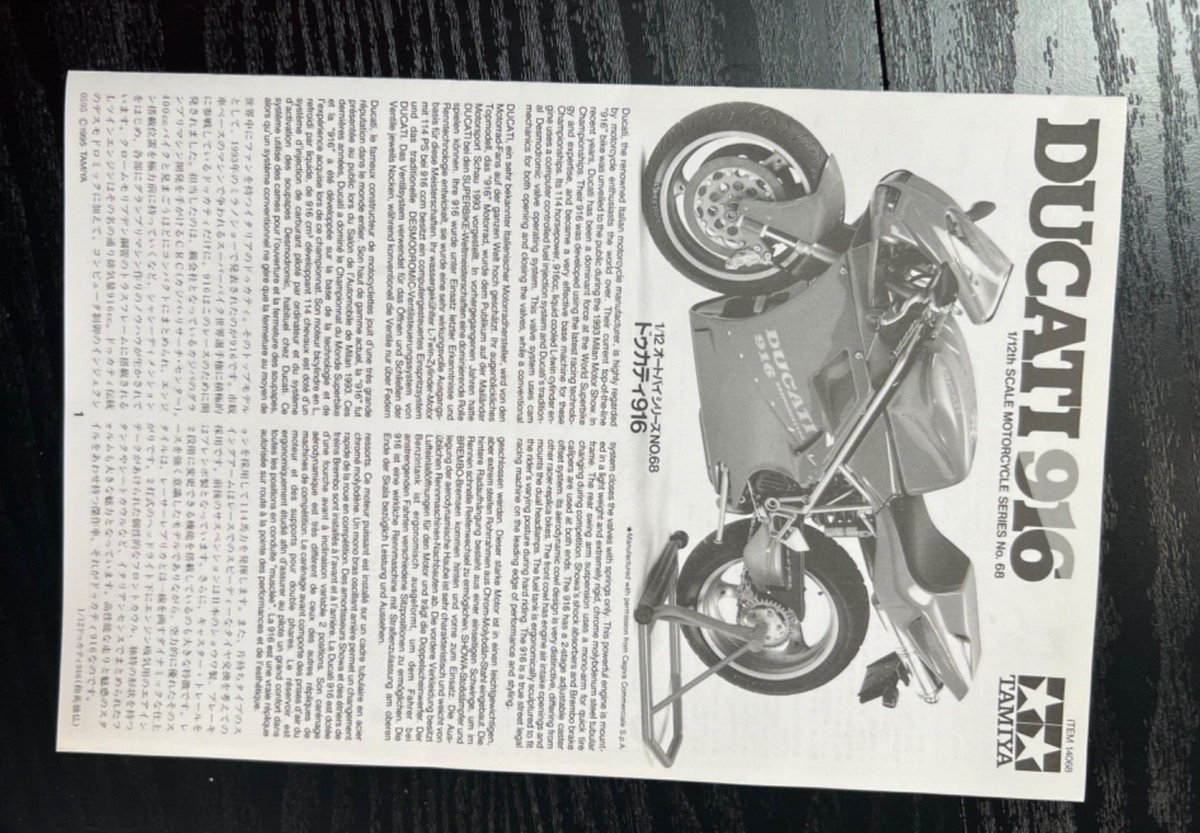 TAMIYA DUCATI 916 1/12 with New Decals. Item14068 from Japan2 | eBay