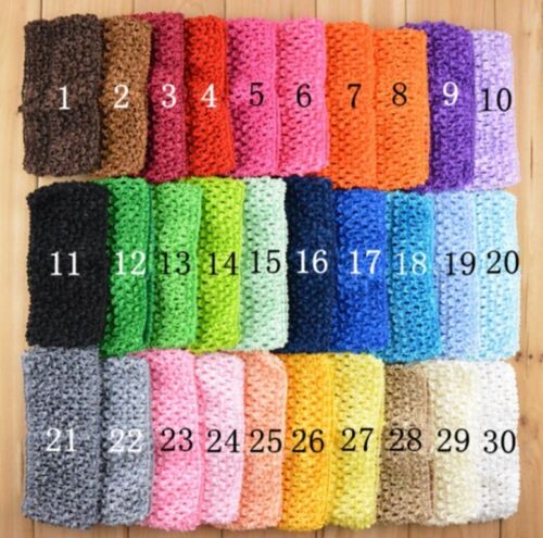 Womens 7cm Wide Crochet Headband Gym Sport Casual Hair Band - Picture 40 of 40