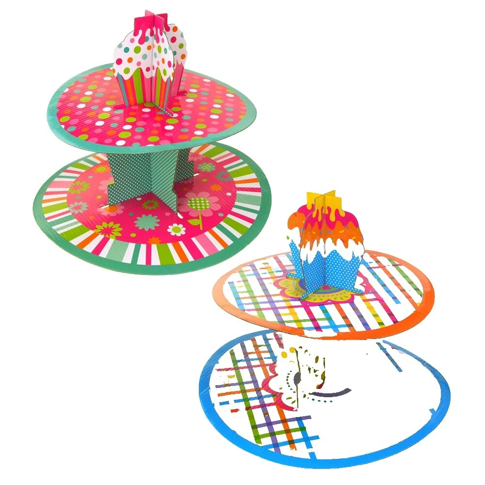 Multicolor Floral Cake & Cupcake Stands