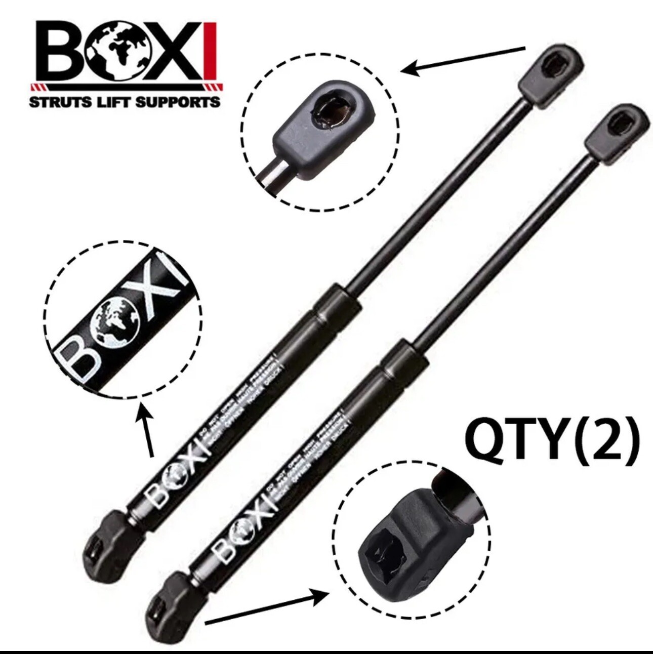 Pair Of Rear Right Liftgate Gas Struts For Cadillac SRX 2010-2016 – Power Lift Gate, 24.06" Extended, Direct Fit, Steel