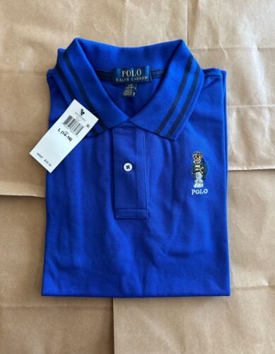 Polo Ralph Lauren Big Kids polo bear polo shirts/Fall Blue /Size L/ XL