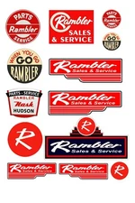 1:25 G scale model vintage Rambler car automobile service signs