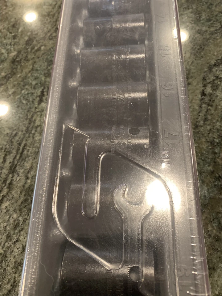 Snap-on 310immya 1/2" drive 10 thru 19 mm 6-point shallow impact socket set - Image 4 of 4