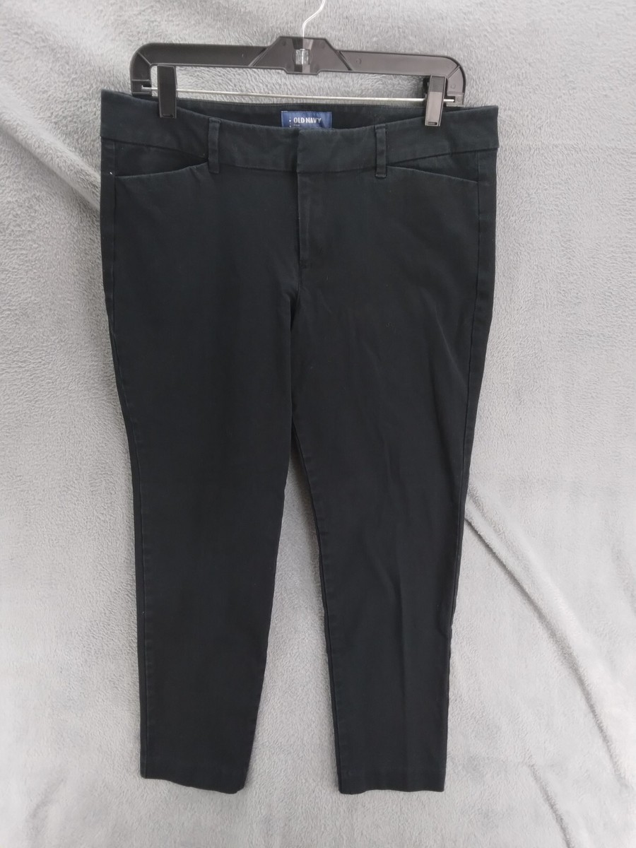 Old Navy Cropped Pixie Pants Women 12 Regular Black Mid Rise