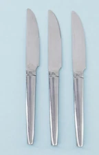 3 Pc FARBERWARE FJORD DiNNER TABLE KNiFE MiLLENNiUM STAiNLESS FLATWARE LOT